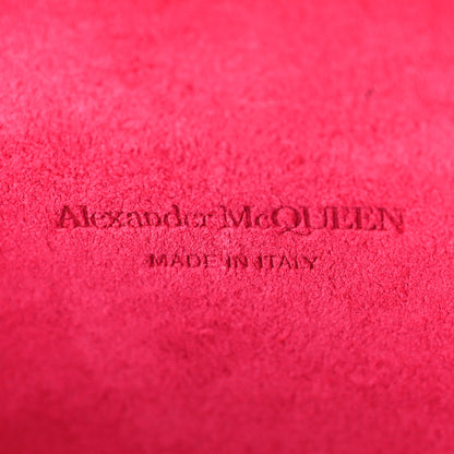 Alexander McQueen Suede Stone Eagle Embroidered Knuckle Box Clutch Black 7 of 9