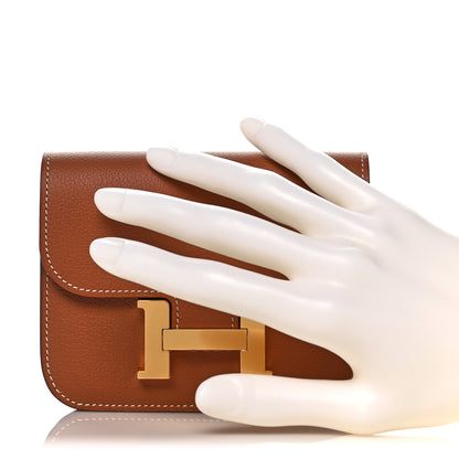 Hermes Evercolor Constance Slim Wallet Gold 4 of 18