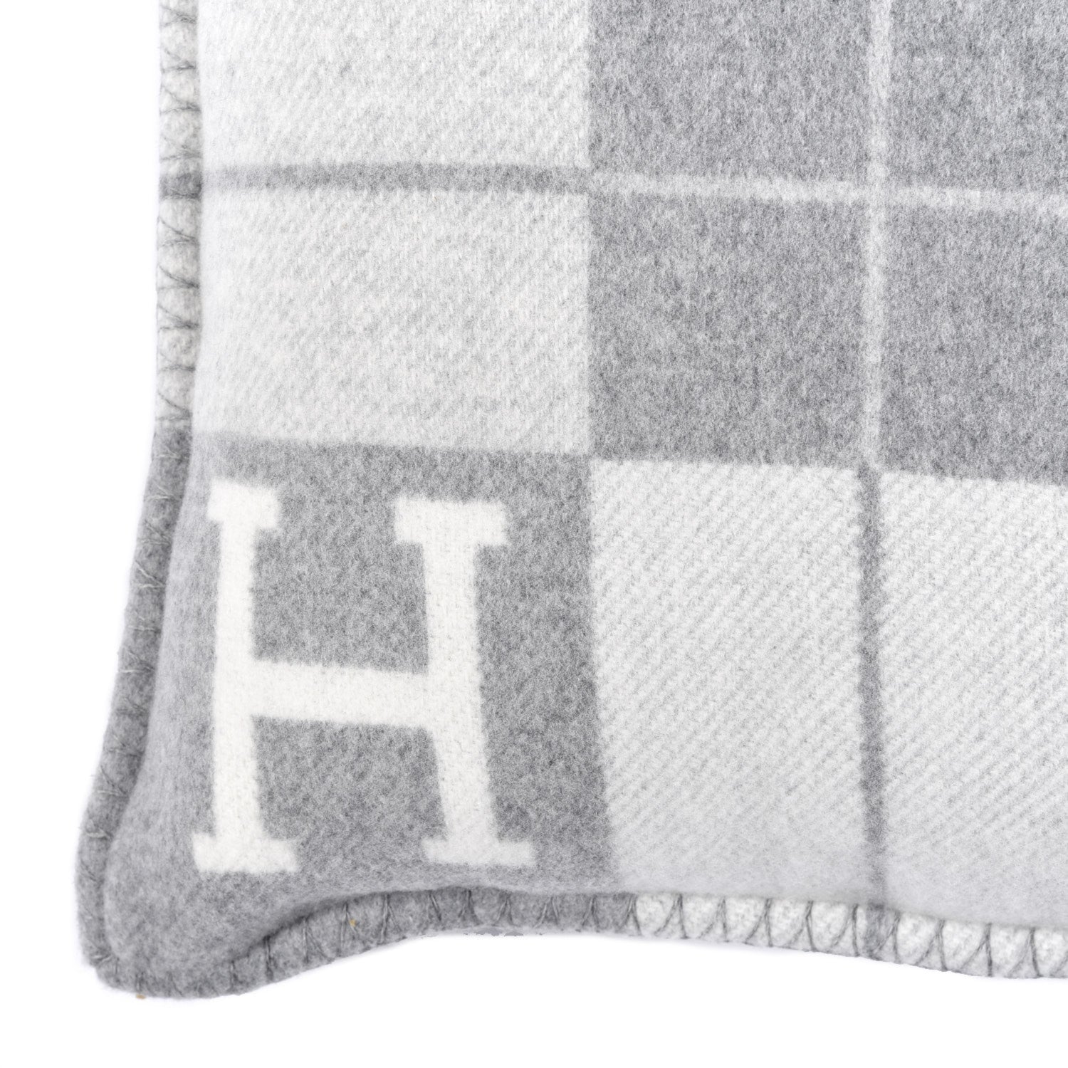 Hermes Wool Cashmere Avalon III Pillow PM Ecru Gris Clair 3 of 5