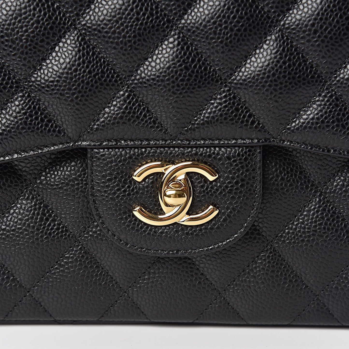 Caviar Quilted Jumbo Double Flap Black