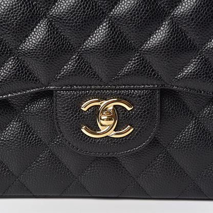 Chanel Caviar Quilted Jumbo Double Flap Black 11 of 12