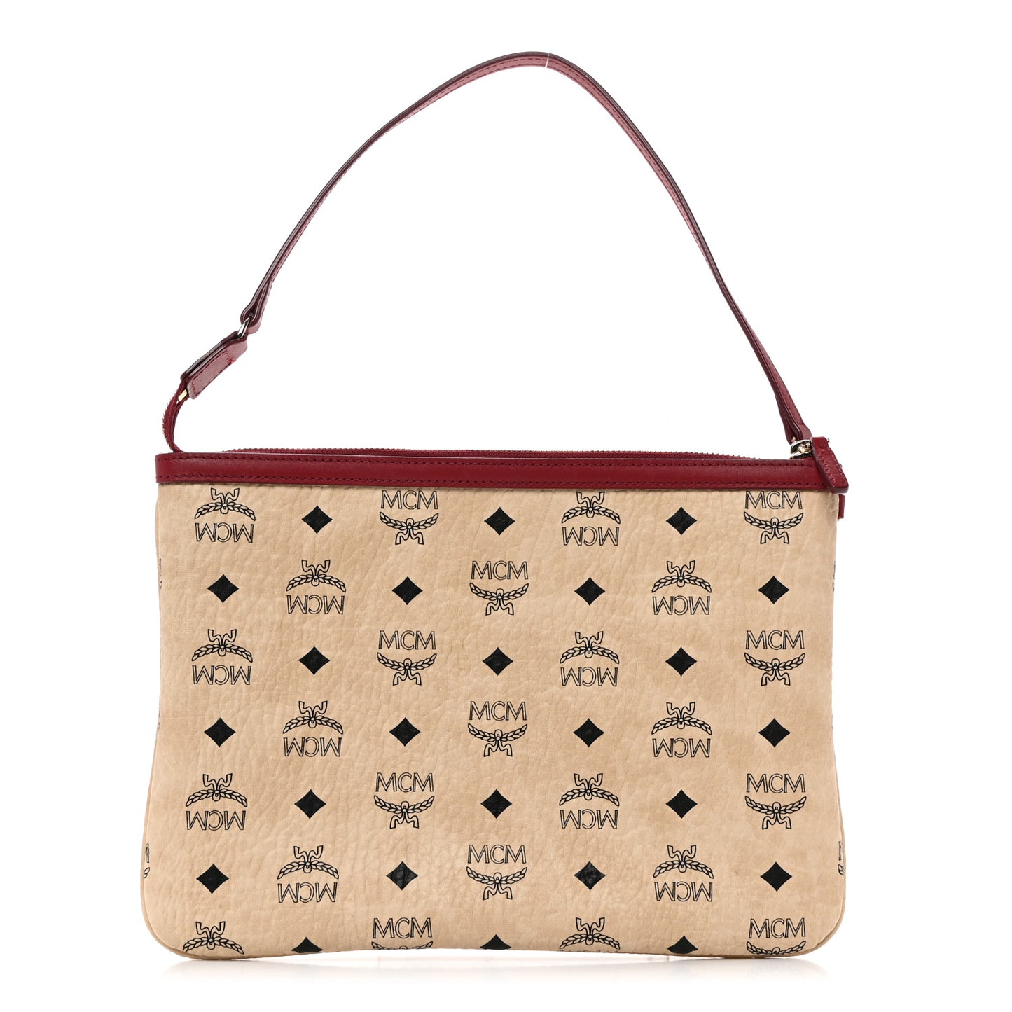 Visetos Liz Shopper Tote Pouch Beige Ruby Red