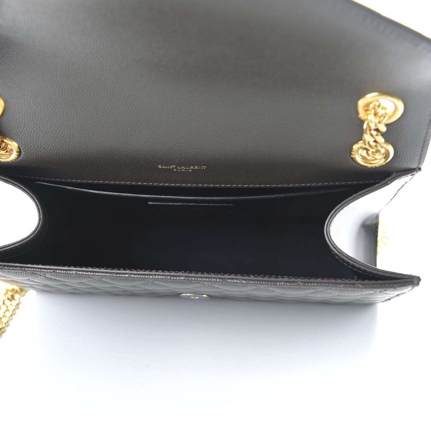 Saint Laurent Grain De Poudre Textured Mixed Matelasse Medium Triquilt Monogram Satchel Earth 5 of 9