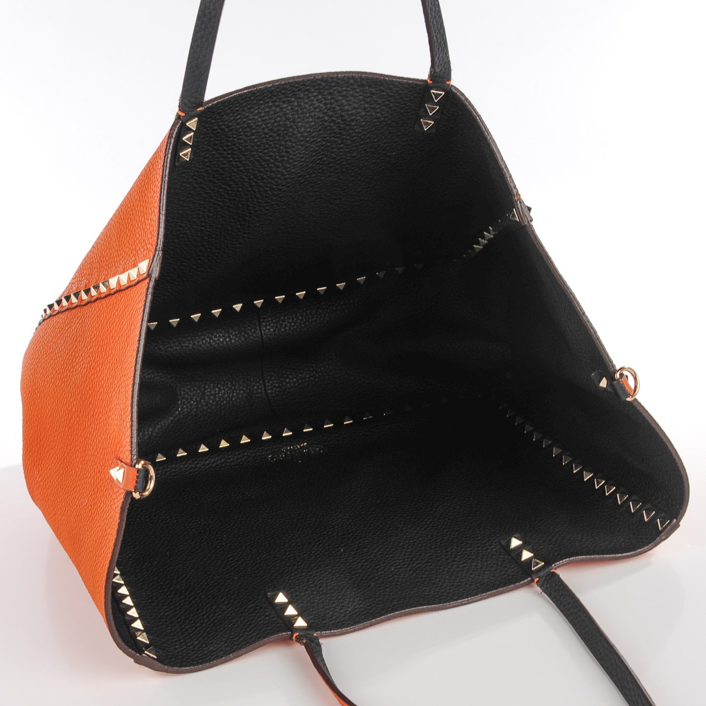 Calfskin Medium Rockstud Reversible Tote Black