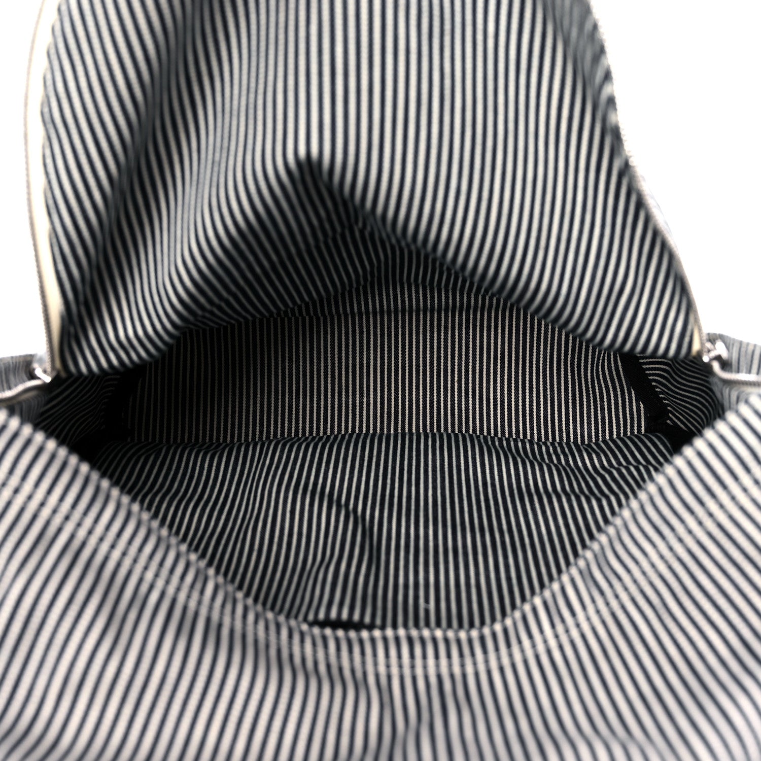 Celine Canvas Striped Medium Backpack Black White 5 of 9