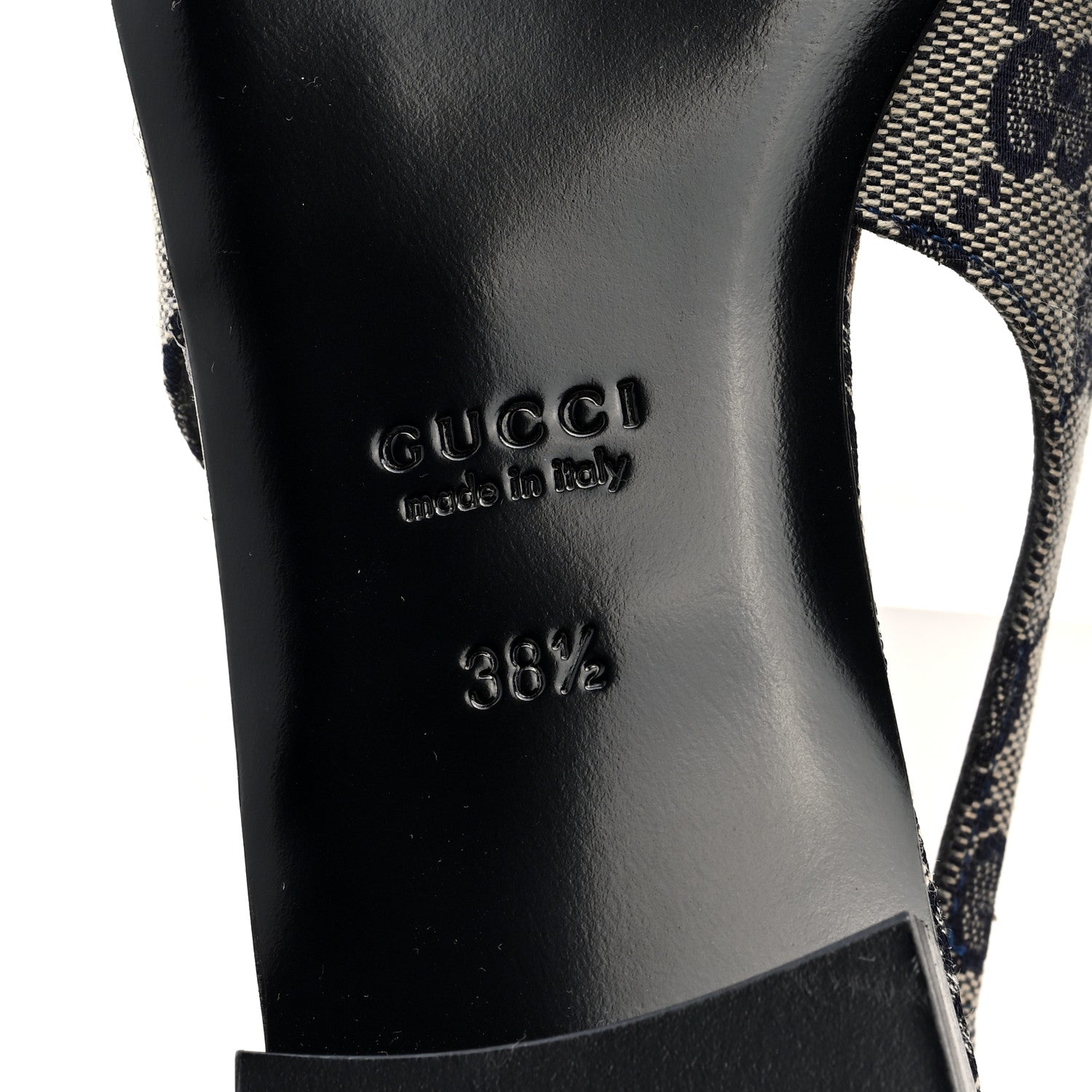 Gucci Monogram Horsebit Womens Slingback Ballet Flat 38.5 Beige Blue 7 of 9
