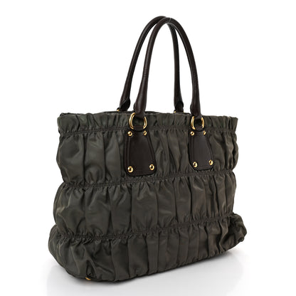 Prada Tessuto Nylon Gaufre Tote Militare 3 of 12