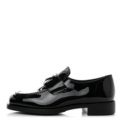 Prada Vernice Triangle 25mm Loafers 35 Black 1 of 8