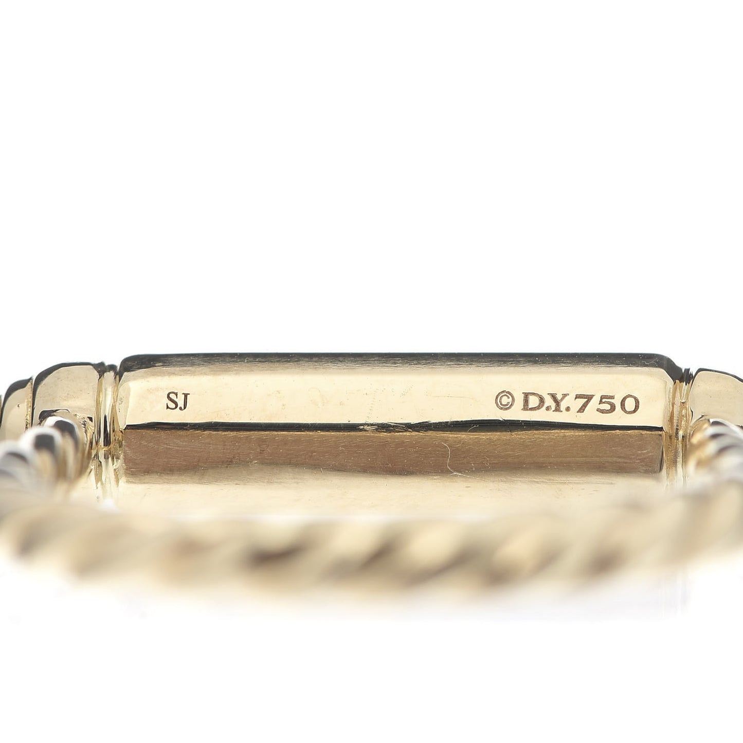 18K Yellow Gold Diamond Lexington Barrel Ring 53 6.25