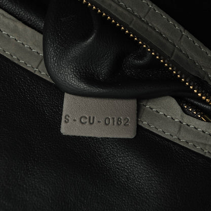 Celine Crocodile Embossed Nubuck Medium Phantom Luggage Grey 7 of 7