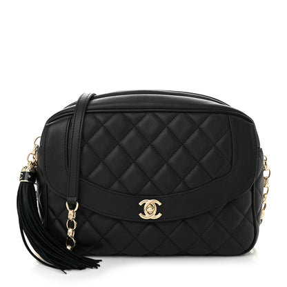 Chanel Lambskin Quilted Tassel Flap Camera Case Black 1 of 19