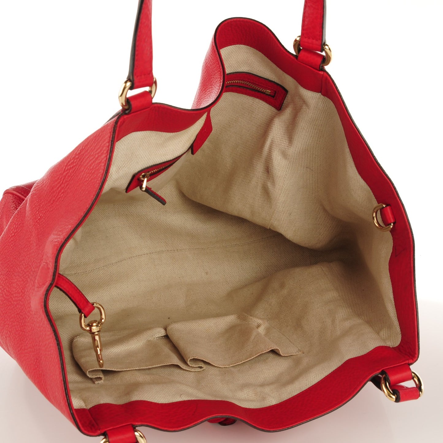 Pebbled Calfskin Medium Soho Shoulder Bag Red