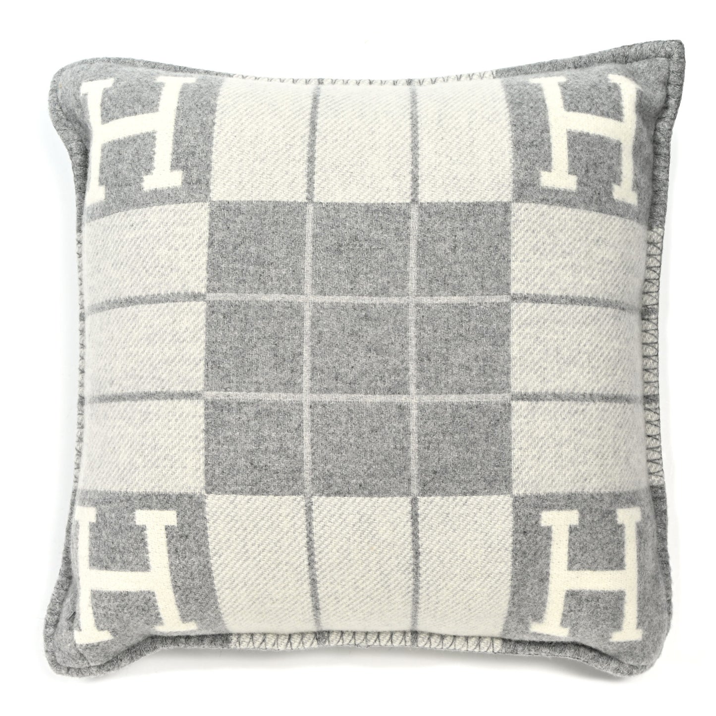 Wool Cashmere Avalon III Pillow PM Ecru Gris Clair