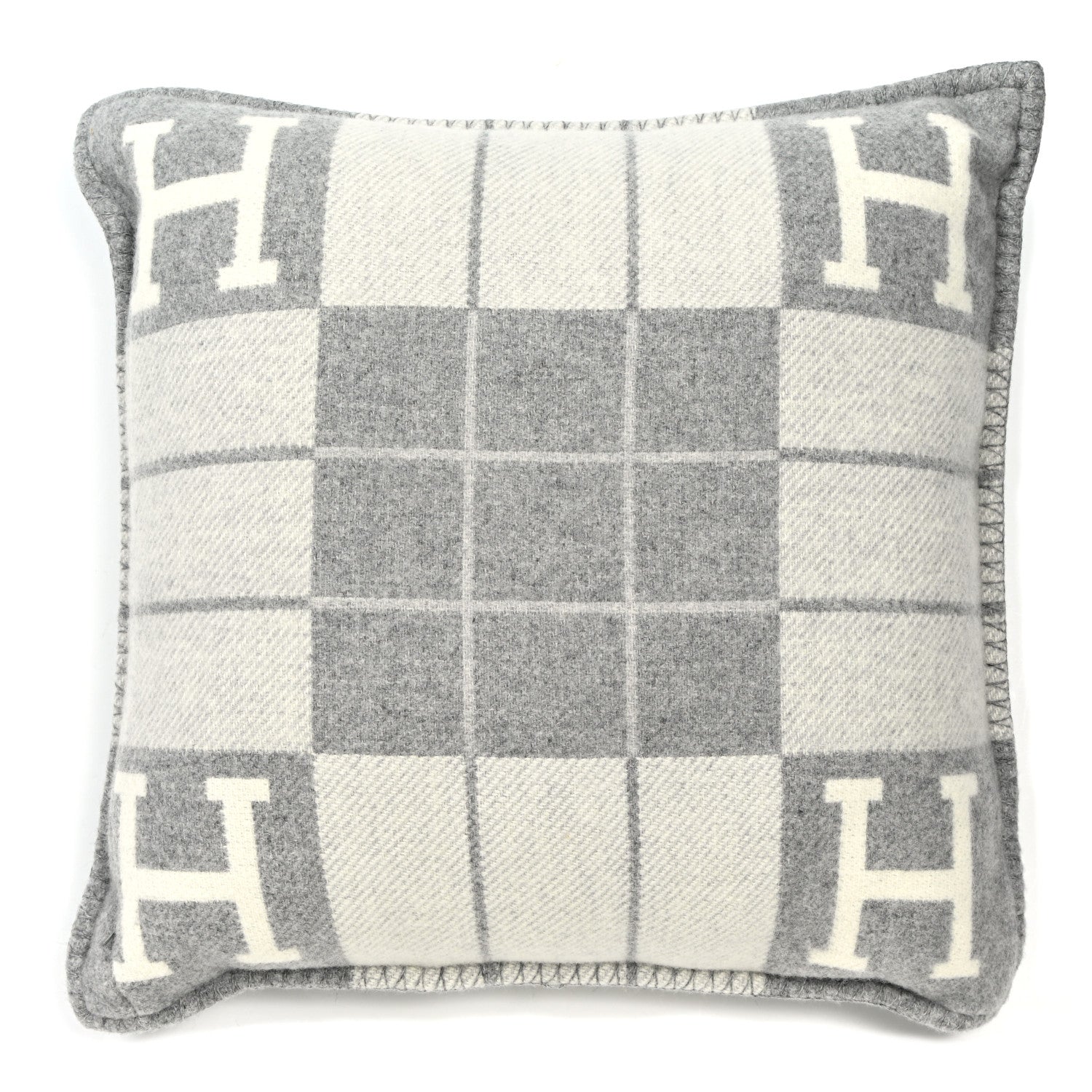 Hermes Wool Cashmere Avalon III Pillow PM Ecru Gris Clair 2 of 3