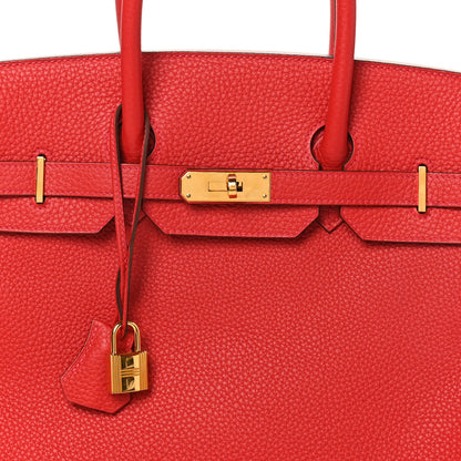 Hermes Togo BIRKIN 35 Rouge Casaque 8 of 10