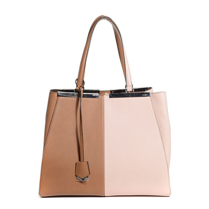 Fendi Vitello Bi-Color Large 3Jours Tote Orzo Rosa Plaster 1 of 10