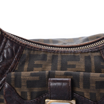 Fendi Zucca Nappa Nuvolata Vitello Tortuga Medium Spy Hobo Tobacco Moro 18 of 19