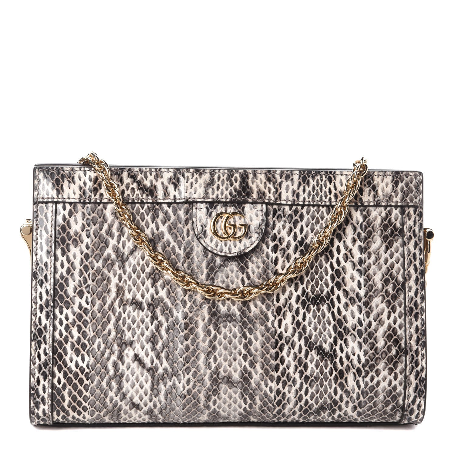 Gucci Snakeskin GG Small Ophidia Chain Shoulder Bag Roccia 1 of 8