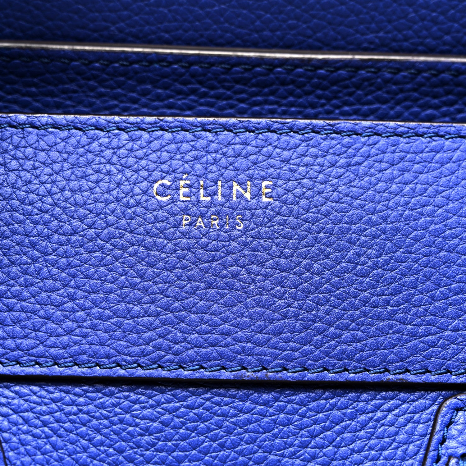 Celine Drummed Calfskin Mini Luggage Indigo 6 of 10