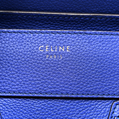 Celine Drummed Calfskin Mini Luggage Indigo 6 of 10