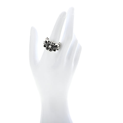 Chrome Hearts Sterling Silver Double Floral Cross Ring 60 9 2 of 6