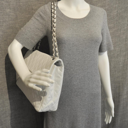 Chanel Washed Caviar Maxi Flap White 4 of 12