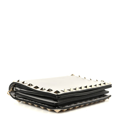 Valentino Garavani Calfskin Rockstud Wallet On Chain Pastel Grey 4 of 11