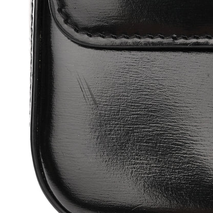 Celine Shiny Calfskin Cuir Triomphe Chain Shoulder Bag Black 11 of 12