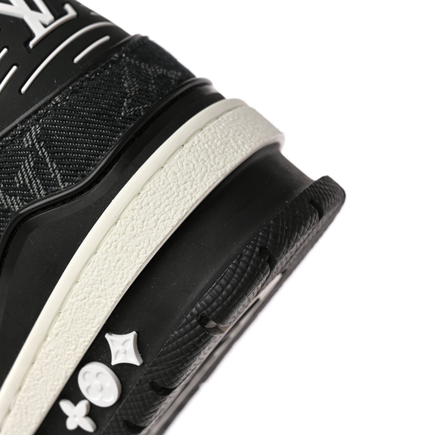 Louis Vuitton Calfskin Monogram Denim Mens LV Trainer Sneakers 6.5 Black 10 of 15