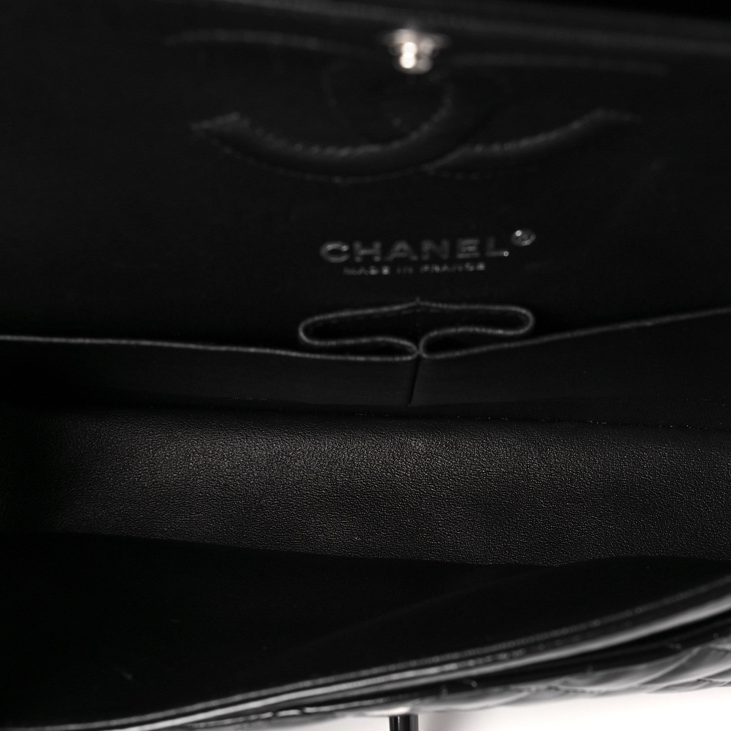 Chanel Shiny Crumpled Calfskin Quilted Medium Double Flap So Black 5 of 8