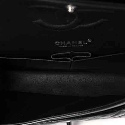 Chanel Shiny Crumpled Calfskin Quilted Medium Double Flap So Black 5 of 8