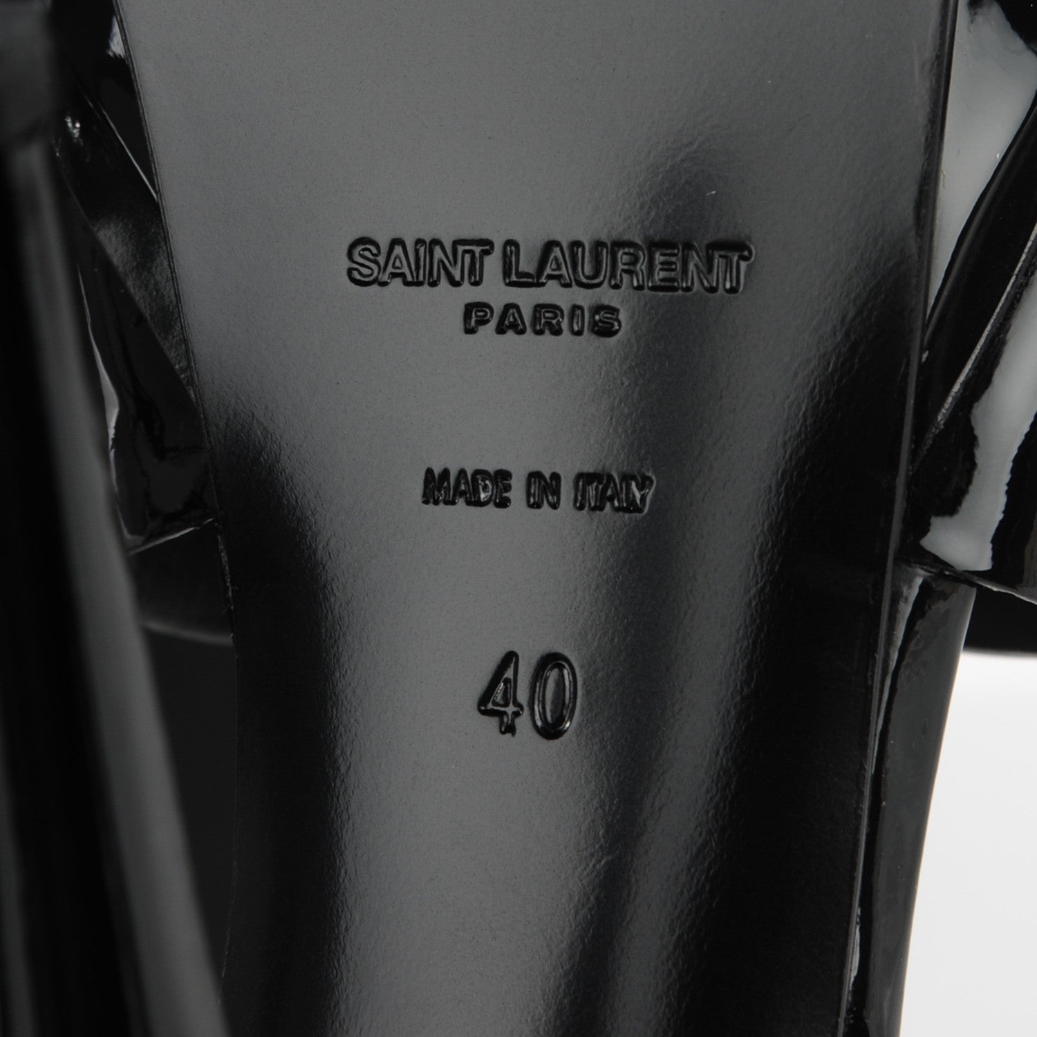 Saint Laurent Patent Tribute 105 Platform Sandals 40 Black 7 of 8