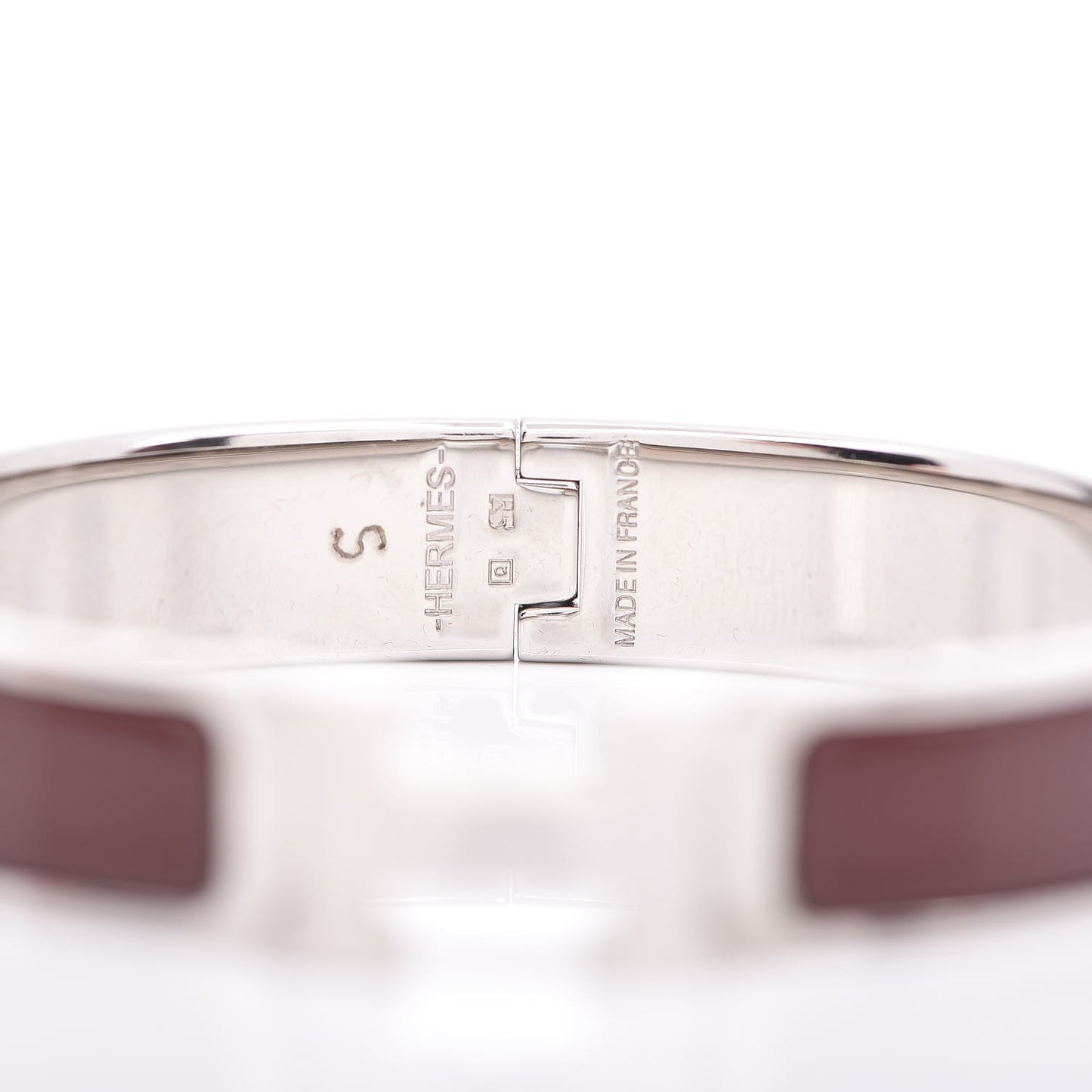Enamel Narrow Clic Clac H Bracelet PM Burgundy
