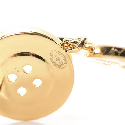 Chanel Metal Large Paris Button Earrings Gold 4 of 5