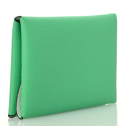Hermes Epsom Verso Calvi Duo Card Case Vert Comics Vert Fizz 3 of 9