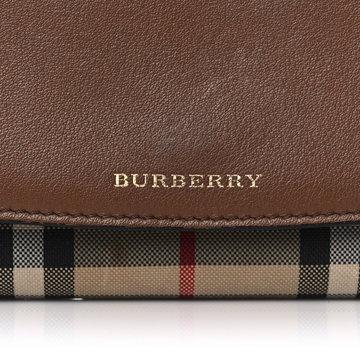 Calfskin Horseferry Check Henley Wallet On Chain Tan
