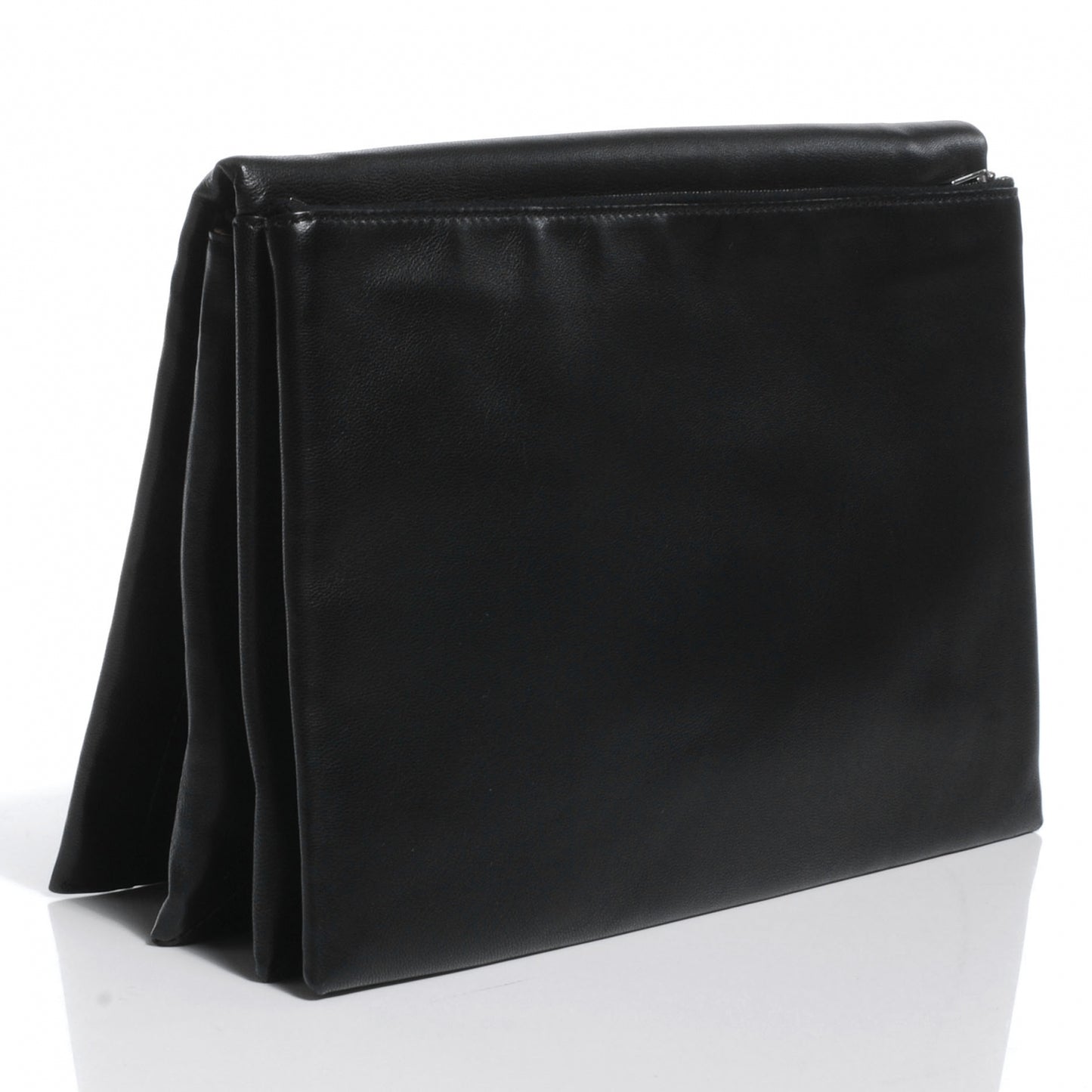 Leather Roll Clutch Black