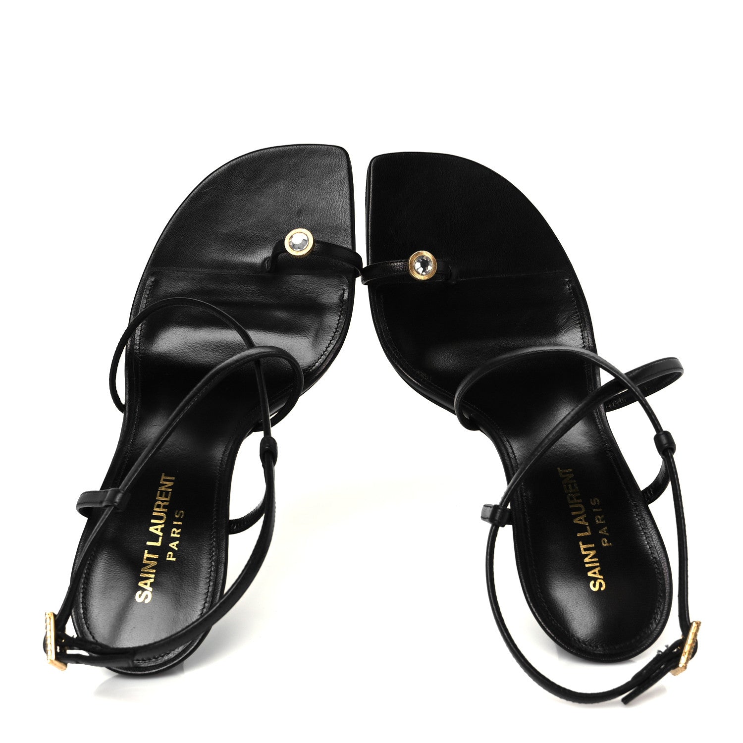 Saint Laurent Kid Egado Date 110 Sandals 38 Black 2 of 9