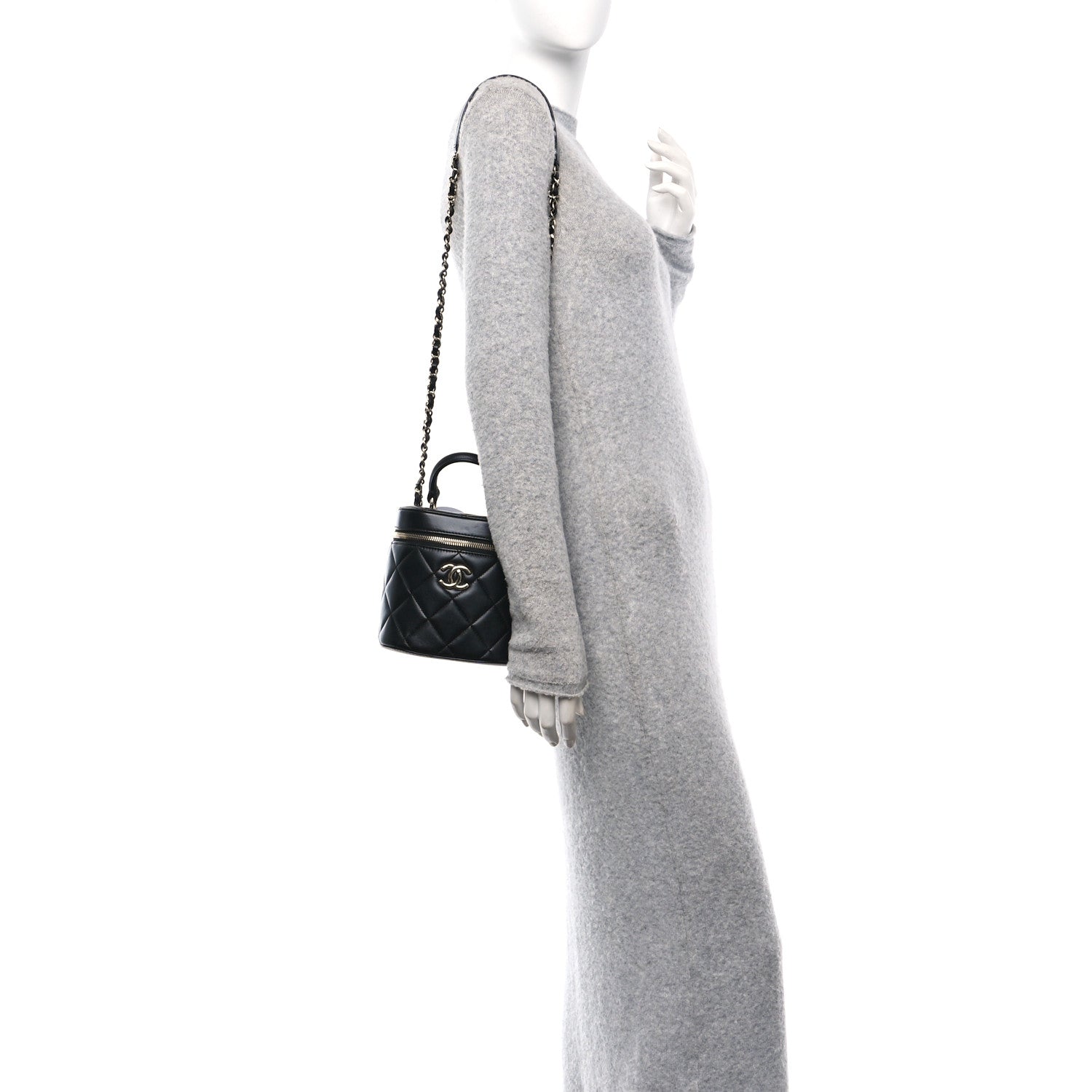 Chanel Lambskin Quilted Trendy Vanity Case Black 2 of 12