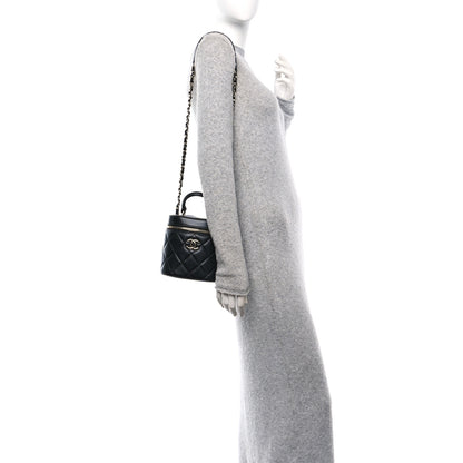 Chanel Lambskin Quilted Trendy Vanity Case Black 2 of 12
