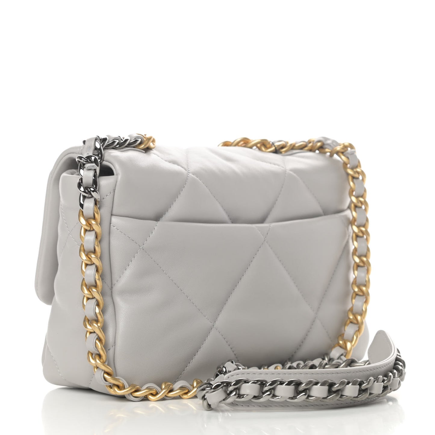 Lambskin Quilted Medium Chanel 19 Flap Grey