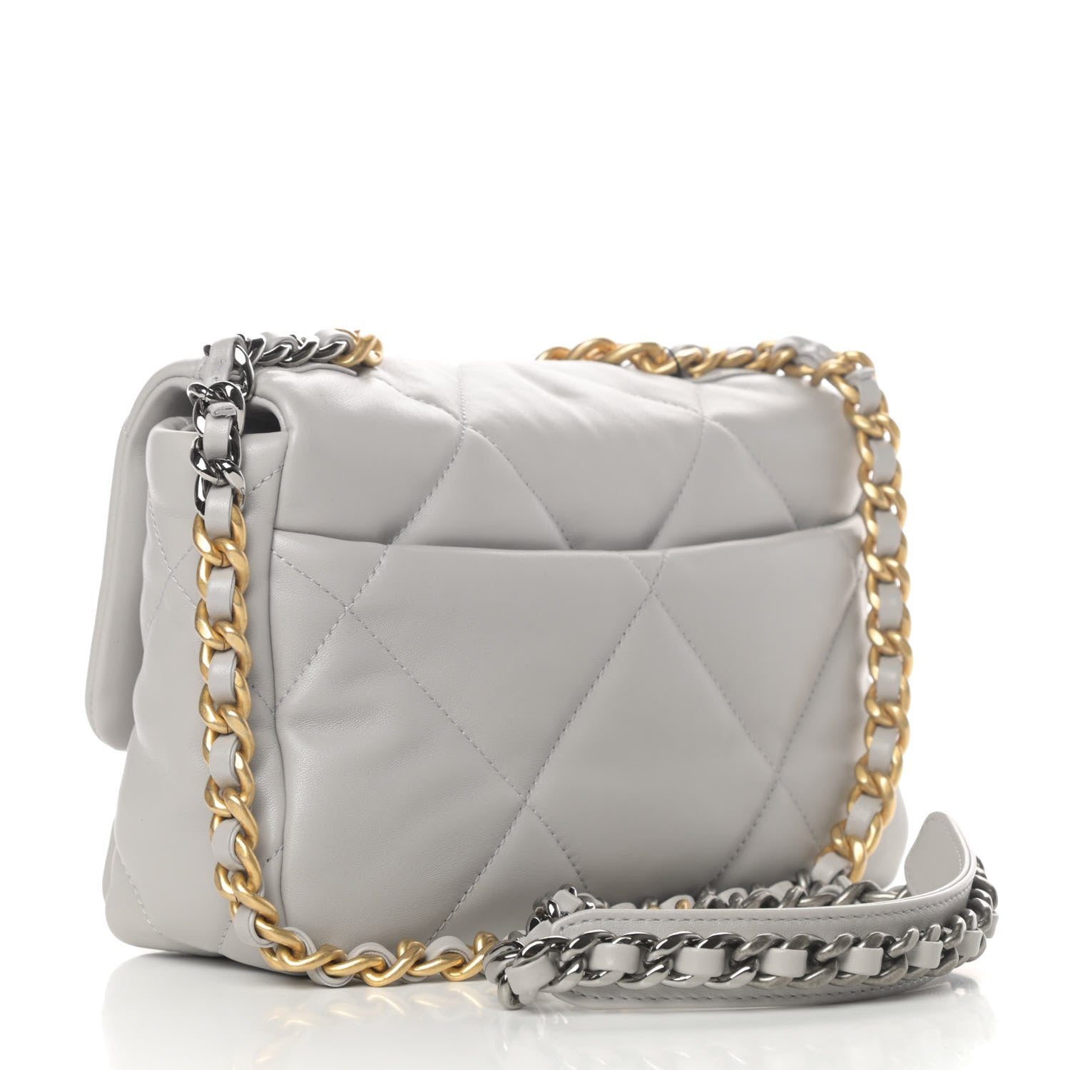 Chanel Lambskin Quilted Medium Chanel 19 Flap Grey 3 of 11