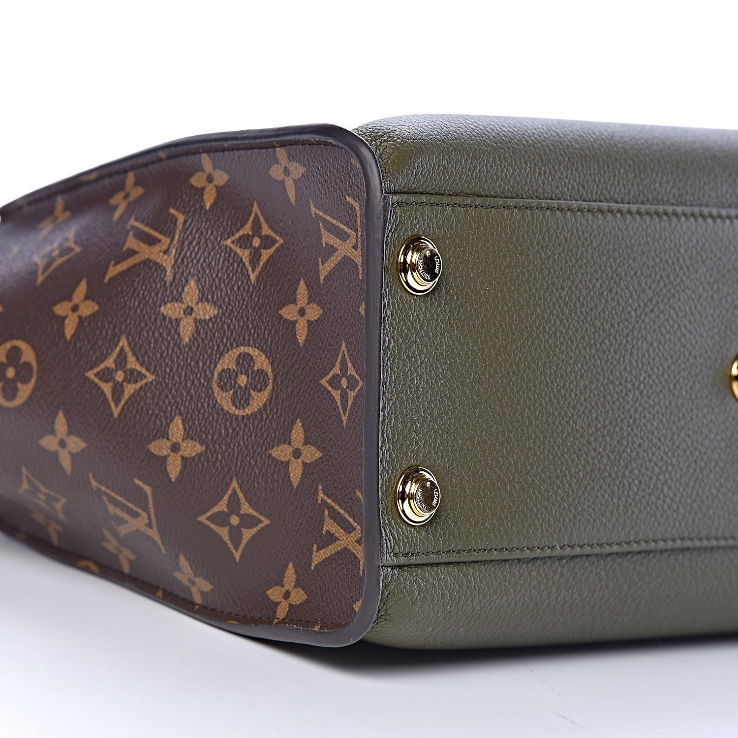 Louis Vuitton Calfskin Monogram On My Side MM Laurier Green Toffee Latte Beige 10 of 11