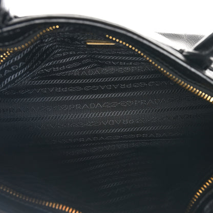 Prada Glossy Calfskin Triangle Medium Bonnie Shoulder Bag Black 5 of 9