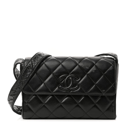 Chanel Lambskin Quilted CC Single Flap Shoulder Bag Black 1 of 10