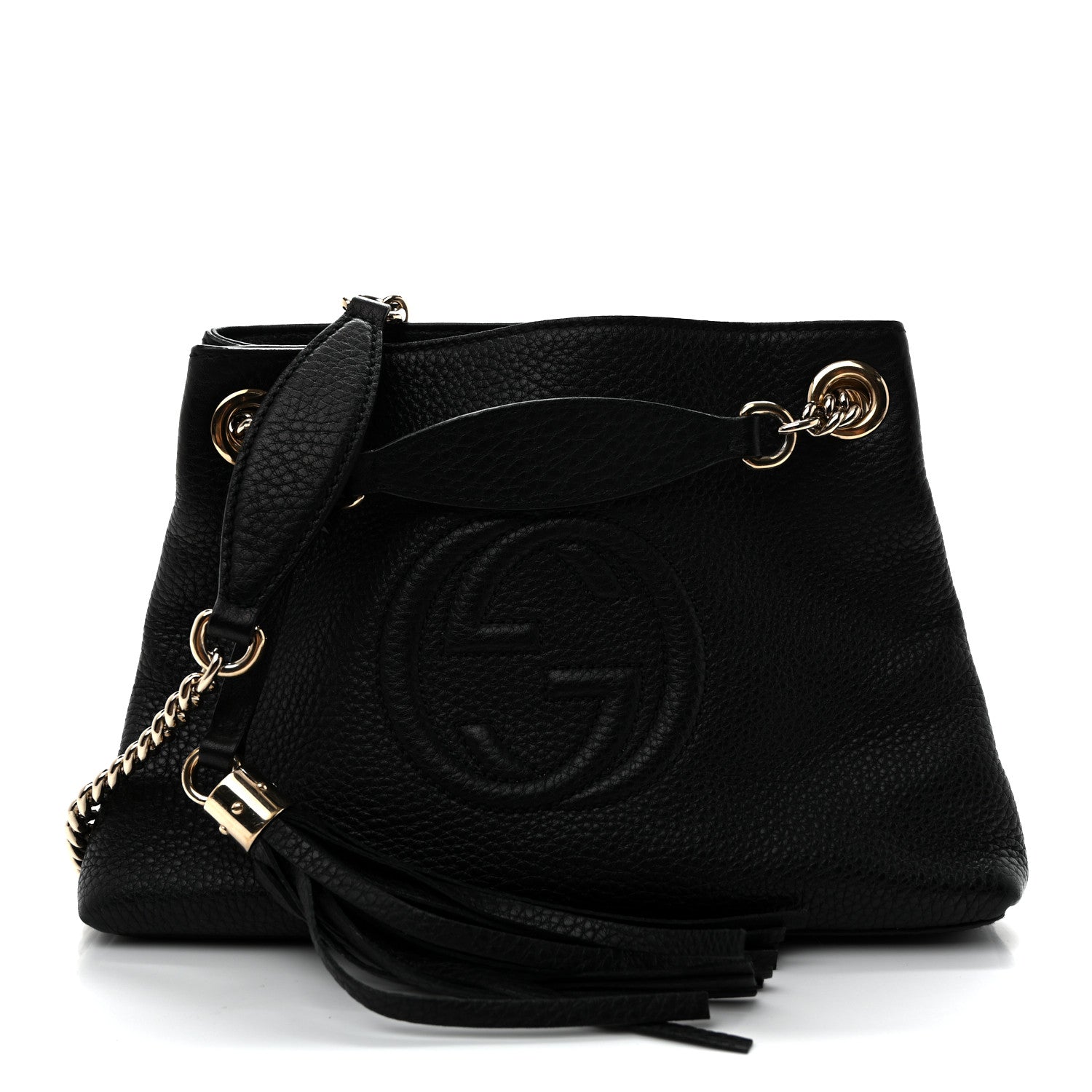 Gucci Pebbled Calfskin Small Soho Chain Shoulder Bag Black 1 of 11