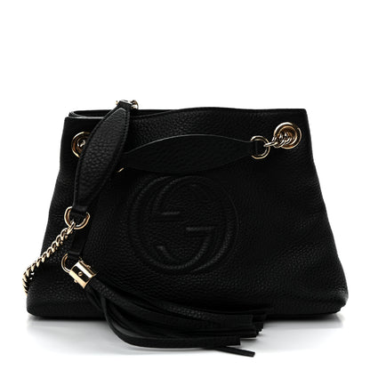 Gucci Pebbled Calfskin Small Soho Chain Shoulder Bag Black 1 of 11