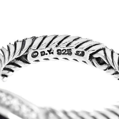 David Yurman Sterling Silver Diamond Black Orchid 7mm Petite Albion Ring 54 7 5 of 5