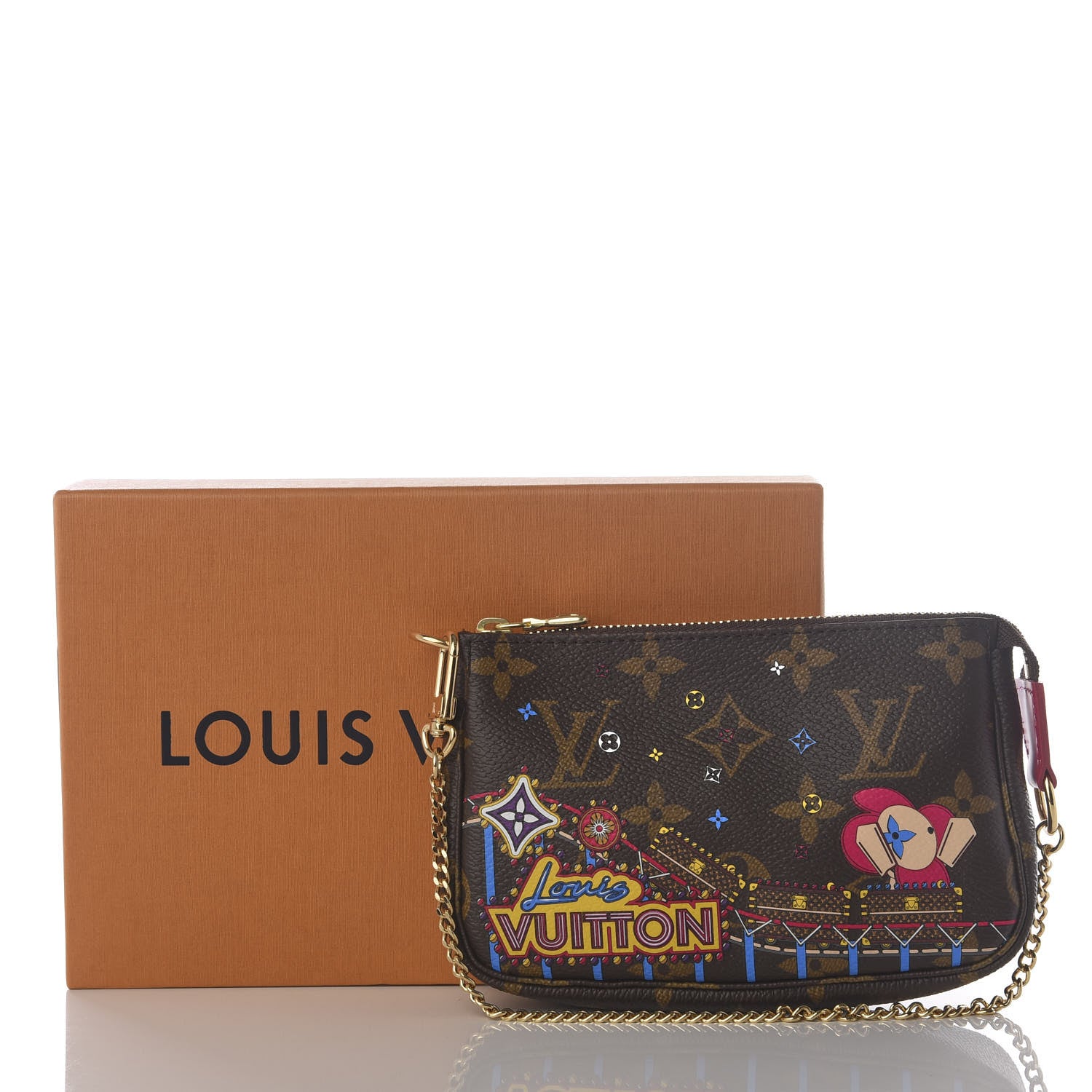 Louis Vuitton Monogram 2020 Christmas Animation Roller Coaster Mini Pochette Accessories Pivoine 8 of 8