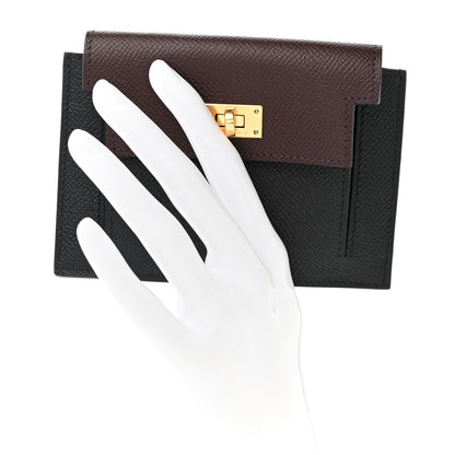 Hermes Epsom Tricolor Kelly Pocket Compact Wallet Black Rouge H Bleu Saphir 2 of 8